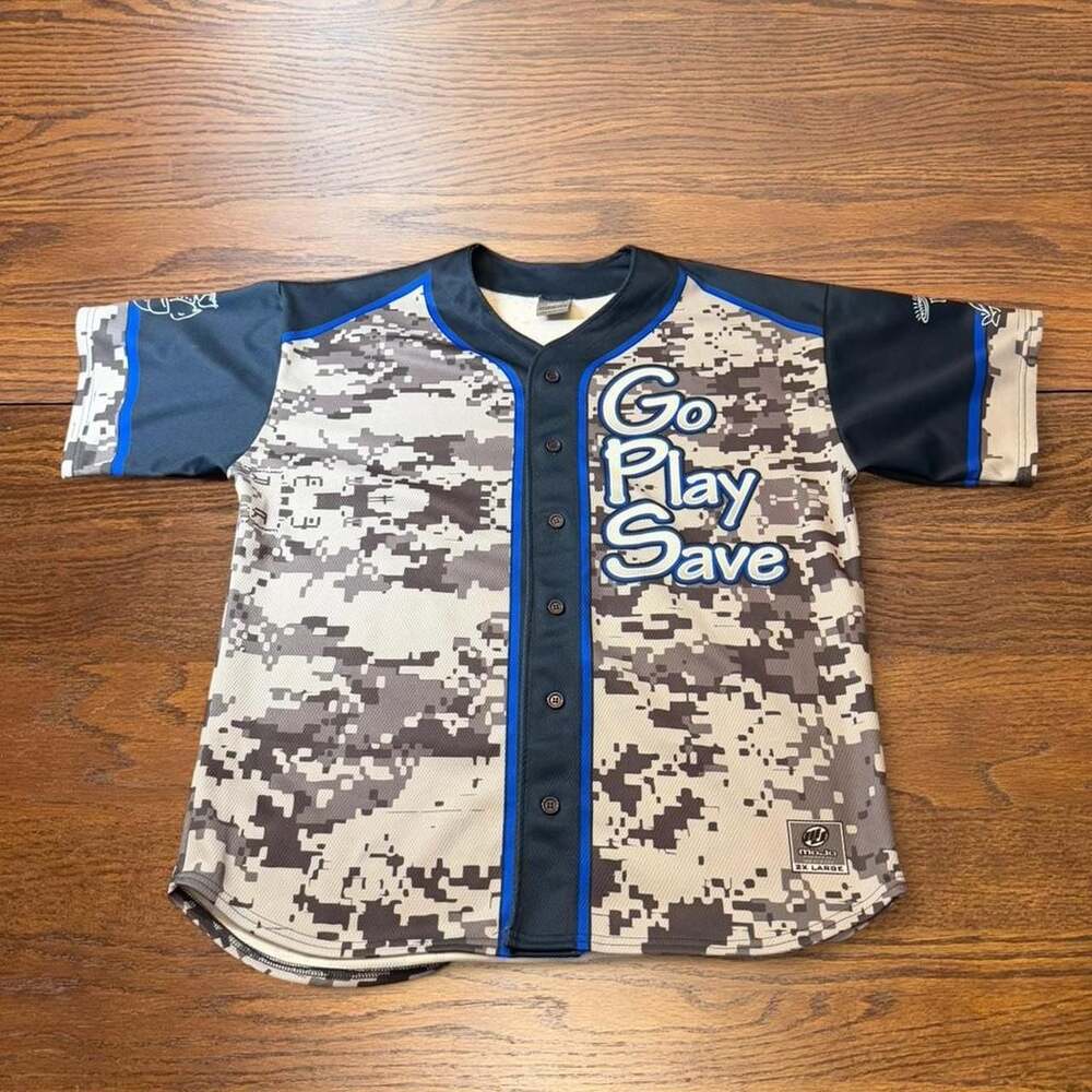 MoJo Sportswear Go Play Save Digital Camo Baseball Jersey 2XL